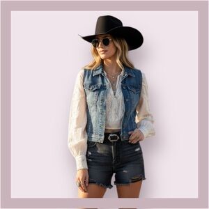 Melrose And Market Denim Vest Size S